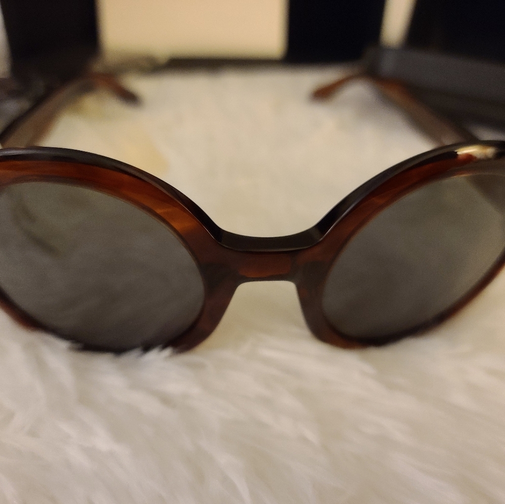 Alexander McQueen Havana Round Acetate